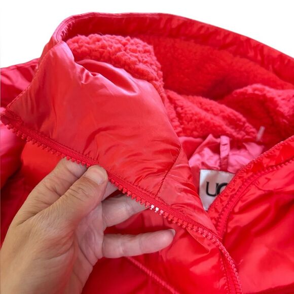 UGG Ronney Cropped Puffer Jacket Coat Womens Size Large Red - Picture 11 of 16